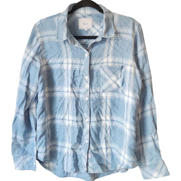 RAILS Hunter Plaid Button Down Flannel Shirt Harbor White Size Medium NWOT - Picture 3 of 9